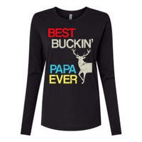 Vintage Best Buckin Papa Hunting Womens Cotton Relaxed Long Sleeve T-Shirt