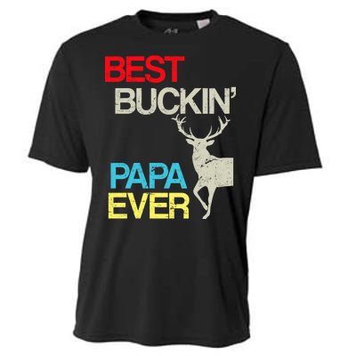 Vintage Best Buckin Papa Hunting Cooling Performance Crew T-Shirt