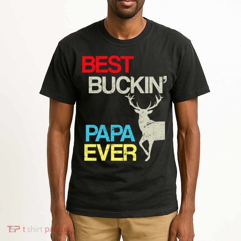 Vintage Best Buckin Papa Hunting Tall T-Shirt