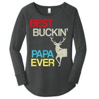 Vintage Best Buckin Papa Hunting Women's Perfect Tri Tunic Long Sleeve Shirt