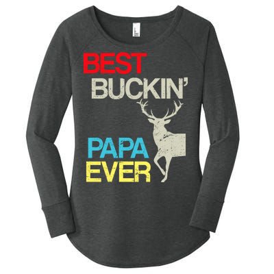 Vintage Best Buckin Papa Hunting Women's Perfect Tri Tunic Long Sleeve Shirt