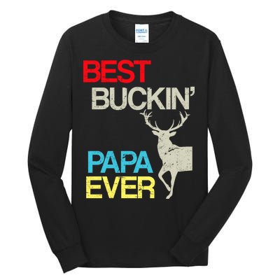 Vintage Best Buckin Papa Hunting Tall Long Sleeve T-Shirt