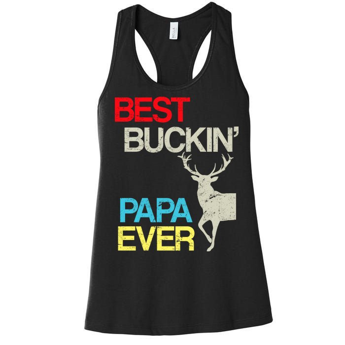 Vintage Best Buckin Papa Hunting Women's Racerback Tank