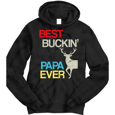 Vintage Best Buckin Papa Hunting Tie Dye Hoodie