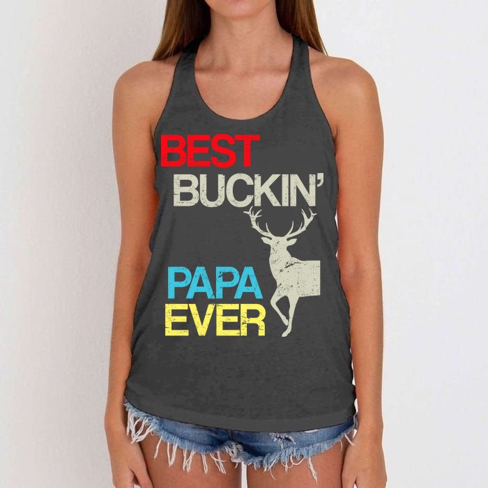 Vintage Best Buckin Papa Hunting Women's Knotted Racerback Tank