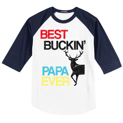 Vintage Best Buckin Papa Hunting Baseball Sleeve Shirt