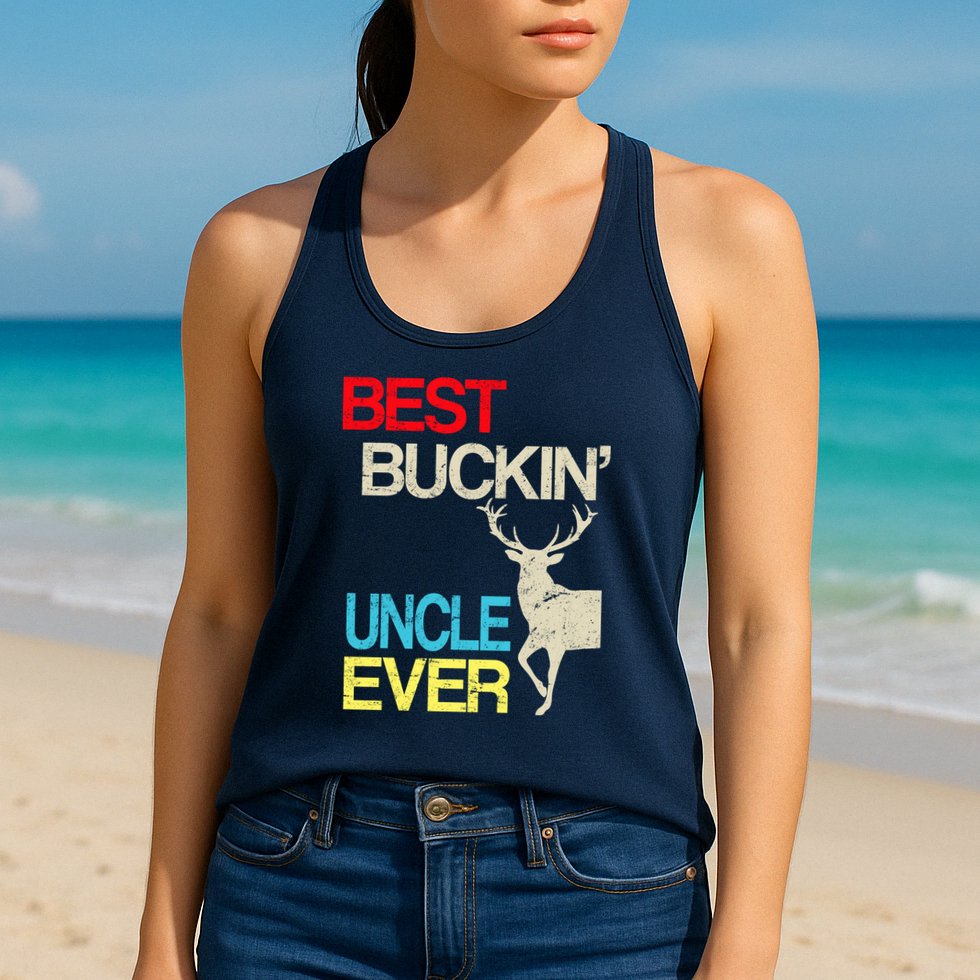 Vintage Best Buckin Uncle Hunting Womens Tank Top