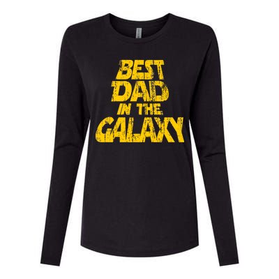 Vintage Best Dad In The Galaxy Womens Cotton Relaxed Long Sleeve T-Shirt