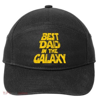 Vintage Best Dad In The Galaxy 7-Panel Snapback Hat