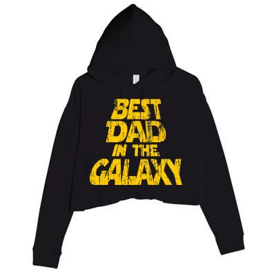 Vintage Best Dad In The Galaxy Crop Fleece Hoodie