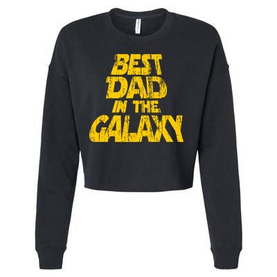 Vintage Best Dad In The Galaxy Cropped Pullover Crew