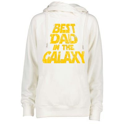 Vintage Best Dad In The Galaxy Womens Funnel Neck Pullover Hood