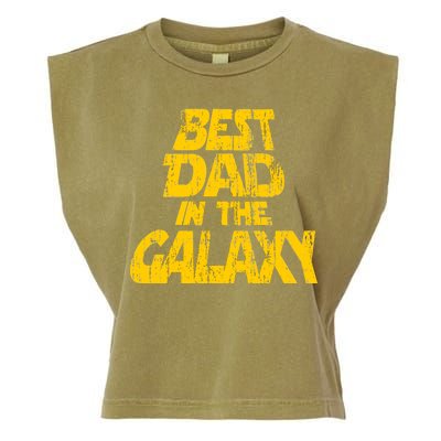 Vintage Best Dad In The Galaxy Garment-Dyed Women's Muscle Tee