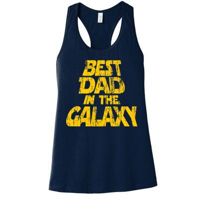 Vintage Best Dad In The Galaxy Women's Racerback Tank