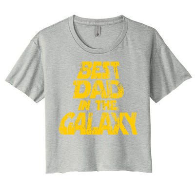 Vintage Best Dad In The Galaxy Women's Crop Top Tee