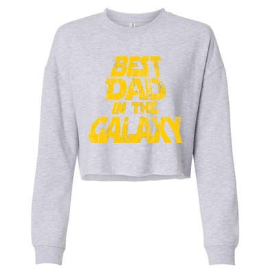 Vintage Best Dad In The Galaxy Cropped Pullover Crew