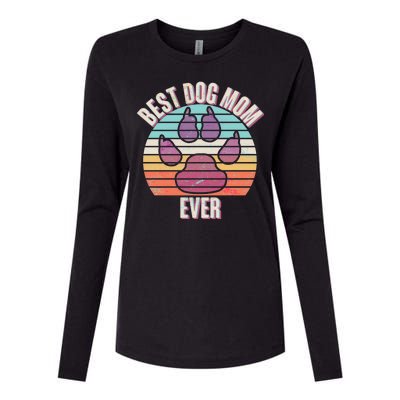 Vintage Best Dog Mom Ever Womens Cotton Relaxed Long Sleeve T-Shirt