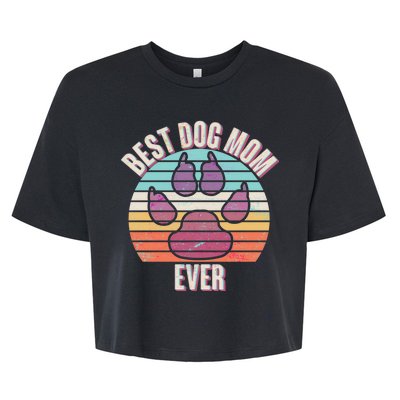 Vintage Best Dog Mom Ever Bella+Canvas Jersey Crop Tee