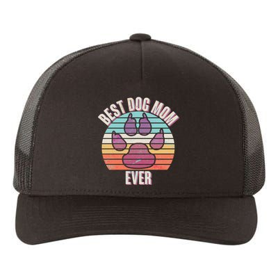 Vintage Best Dog Mom Ever Yupoong Adult 5-Panel Trucker Hat