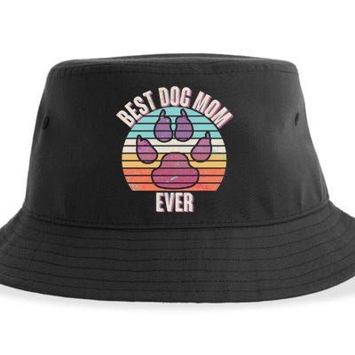 Vintage Best Dog Mom Ever Sustainable Bucket Hat