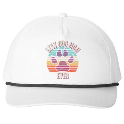 Vintage Best Dog Mom Ever Snapback Five-Panel Rope Hat