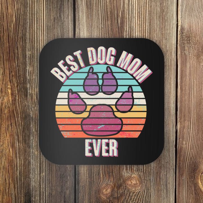 Vintage Best Dog Mom Ever Coaster