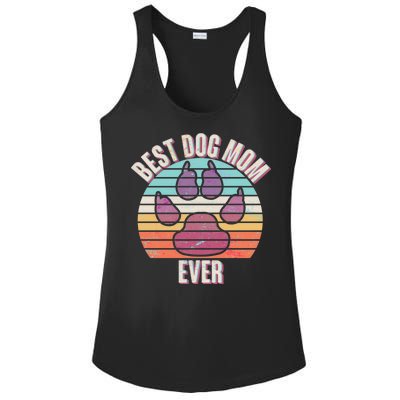 Vintage Best Dog Mom Ever Ladies PosiCharge Competitor Racerback Tank