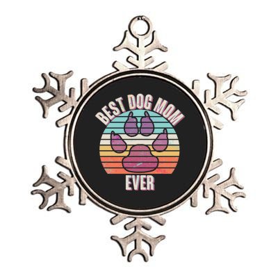 Vintage Best Dog Mom Ever Metallic Star Ornament