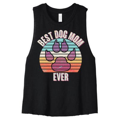 Vintage Best Dog Mom Ever Women's Racerback Cropped Tank