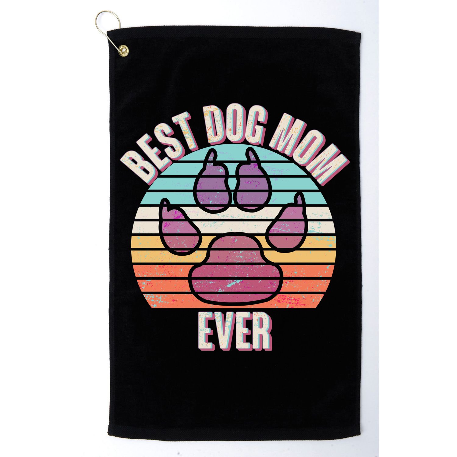 Vintage Best Dog Mom Ever Golf Towel