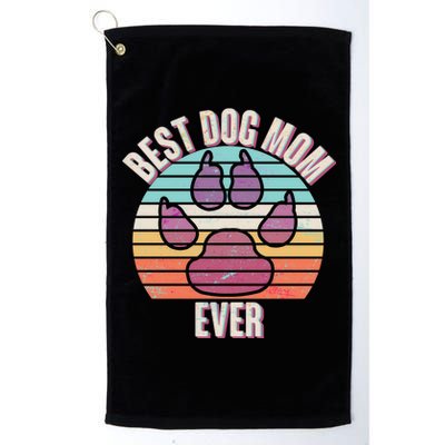 Vintage Best Dog Mom Ever Platinum Collection Golf Towel