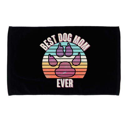 Vintage Best Dog Mom Ever Microfiber Hand Towel