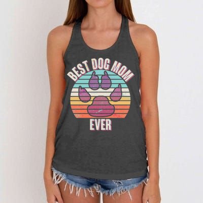 Vintage Best Dog Mom Ever Women's Knotted Racerback Tank