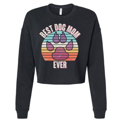 Vintage Best Dog Mom Ever Cropped Pullover Crew