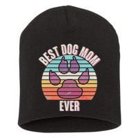 Vintage Best Dog Mom Ever Short Acrylic Beanie