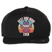 Vintage Best Dog Mom Ever Wool Snapback Cap