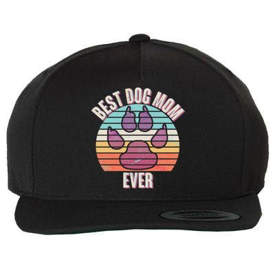 Vintage Best Dog Mom Ever Wool Snapback Cap