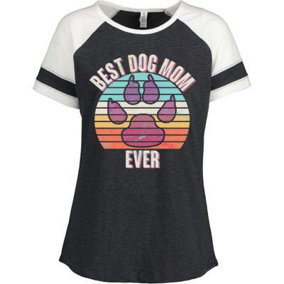 Vintage Best Dog Mom Ever Enza Ladies Jersey Colorblock Tee