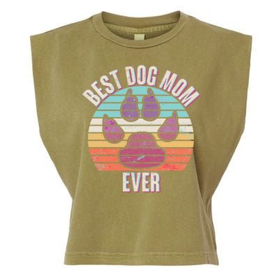 Vintage Best Dog Mom Ever Garment-Dyed Women's Muscle Tee