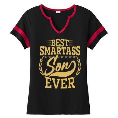 Vintage Best Smartass Son Ever Ladies Halftime Notch Neck Tee