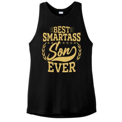 Vintage Best Smartass Son Ever Ladies PosiCharge Tri-Blend Wicking Tank