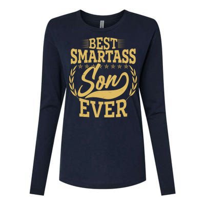 Vintage Best Smartass Son Ever Womens Cotton Relaxed Long Sleeve T-Shirt