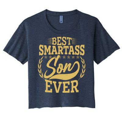 Vintage Best Smartass Son Ever Women's Crop Top Tee