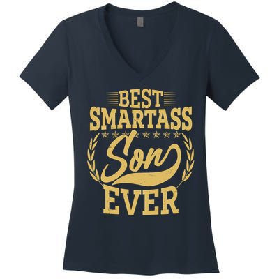 Vintage Best Smartass Son Ever Women's V-Neck T-Shirt