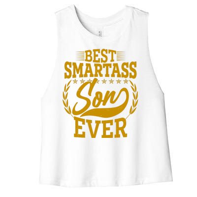 Vintage Best Smartass Son Ever Women's Racerback Cropped Tank