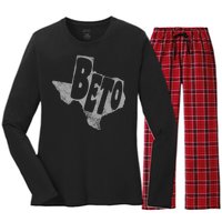 Vintage BETO Texas State Logo Women's Long Sleeve Flannel Pajama Set 