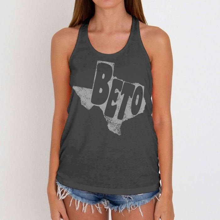 Vintage BETO Texas State Logo Women's Knotted Racerback Tank