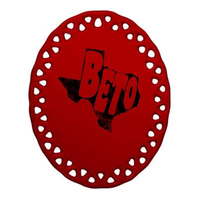 Vintage BETO Texas State Logo Ceramic Oval Ornament