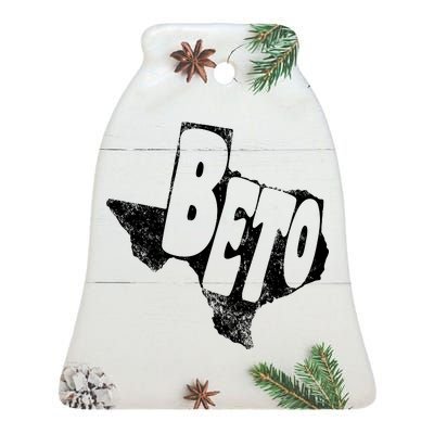 Vintage BETO Texas State Logo Ceramic Bell Ornament