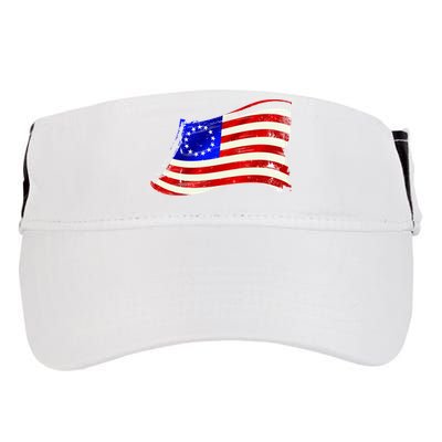 Vintage Betsy Ross 4th Of July American Waving Flag Adult Drive Performance Visor